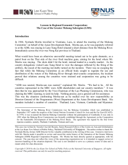 The Case of the Greater Mekong Subregion