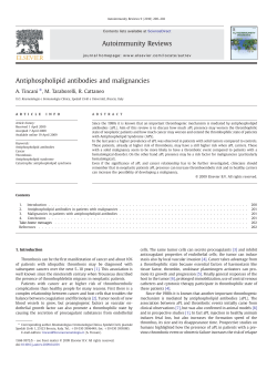 Antiphospholipid antibodies and malignancies