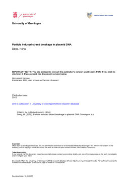 University of Groningen Particle induced strand breakage in
