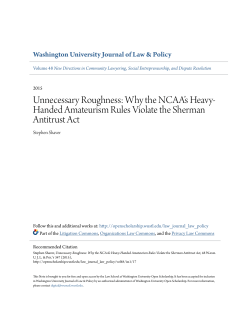 Unnecessary Roughness: Why the NCAA`s Heavy