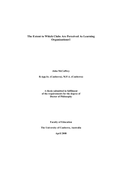 The Extent to Which Clubs Are Perceived As Learning Organizations&copy;