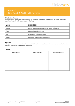 Access 1 First Read: A Night to Remember