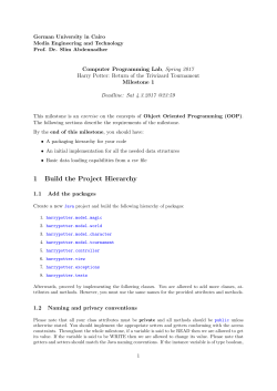 Milestone 1 Description - GUC MET