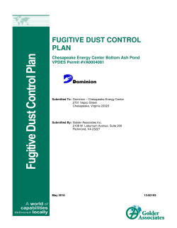 Fugitive Dust Control Plan
