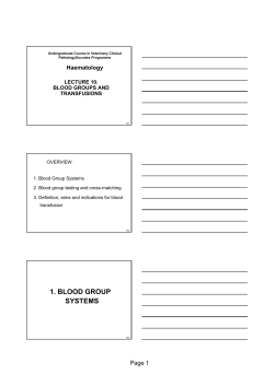 1. BLOOD GROUP SYSTEMS SYSTEMS