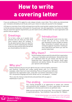How to write - QMUL Careers - Queen Mary University of London