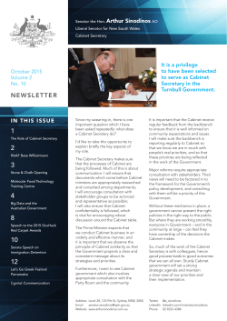 NEWSLETTER - Arthur Sinodinos