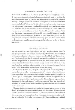 Guadagni the Modern Castrato Born in Lodi, near Milan, on 16