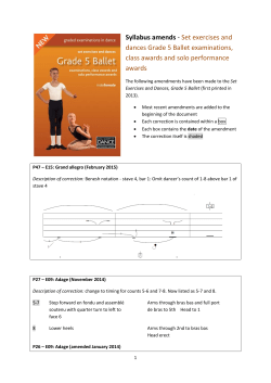Syllabus amends - Set exercises and dances Grade 5 Ballet