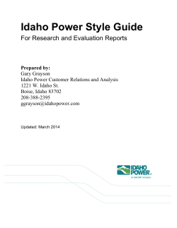 Idaho Power Style Guide