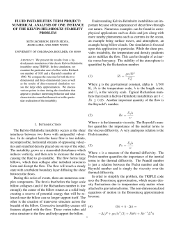 FLUID INSTABILITIES TERM PROJECT: NUMERICAL ANALYSIS