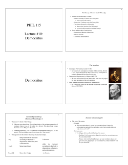 Democritus - University of St. Thomas