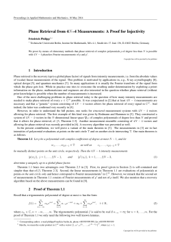 Phase Retrieval from 4N&ndash;4 Measurements: A Proof for Injectivity
