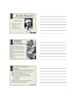 jean piaget - Dallas Area Network for Teaching and Education