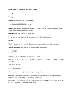 ECET 3710: C# Statistical Analysis &ndash; Part 9
