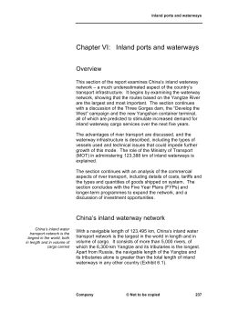 Chapter VI: Inland ports and waterways