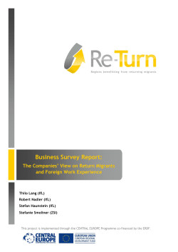 Business Survey Report: The Companies` View on Return Migrants
