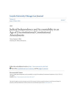 Judicial Independence and Accountability in an