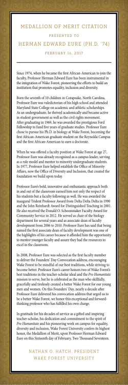 Medallion of Merit Citations - Convocation