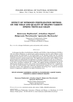 effect of nitrogen fertilization method on the yield and quality