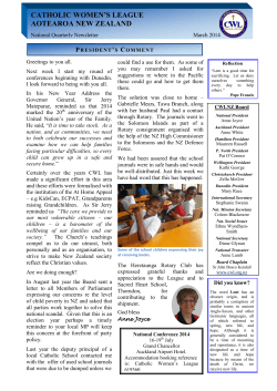 Catholic Women`s League Aotearoa New Zealand