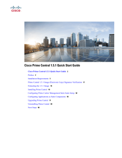 Cisco Prime Central 1.5.1 Quick Start Guide
