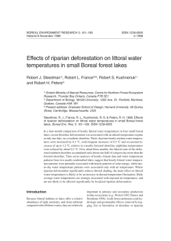 Effects of riparian deforestation on littoral water temperatures in