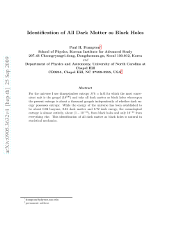 Identification of All Dark Matter as Black Holes