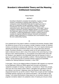 Brandom `s Inferentialist Theory and the Meaning