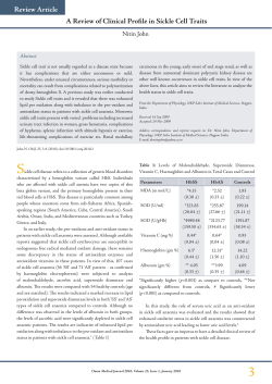 A Review of Clinical Profile in Sickle Cell Traits