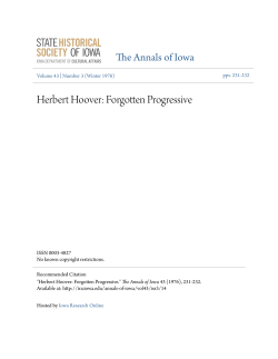 Herbert Hoover: Forgotten Progressive