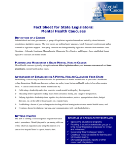 Fact Sheet for State Legislators: Mental Health Caucuses