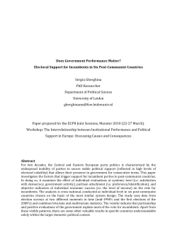Does government performance matter? Support for incumbents in