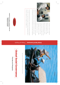 I GLOBAL SOCIAL GOVERNANCE REFORM