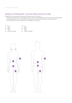 BodyForm Orthopaedic Garment Measurements Guide