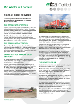 IAP What`s In It For Me? - Transport Certification Australia