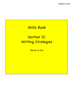 Skills Book Section II: Writing Strategies