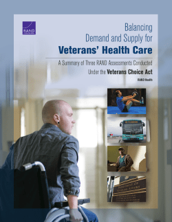 Balancing Demand and Supply for Veterans` Health Care