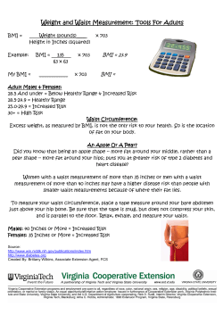 BMI and waist measurement formula