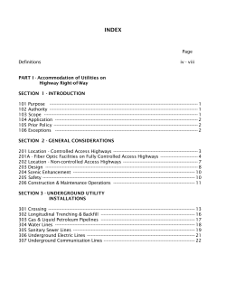 Page Definitions iv - viii PART I - Accommodation of Utilities on