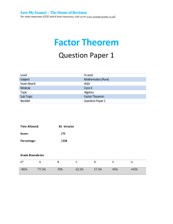 Factor Theorem - SAVE MY EXAMS!