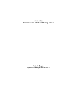 Servant Patrols: Law and Violence in Eighteenth