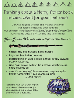 Thinking about a Harry Potter book release event for