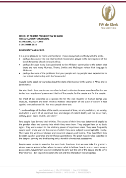 democracy and africa - FW de Klerk Foundation