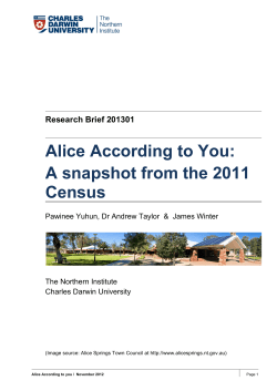 Alice According to You - Charles Darwin University