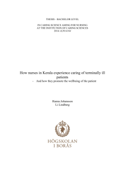 How nurses in Kerala experience caring of terminally ill