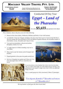 Egypt &ndash; Land of the Pharaohs