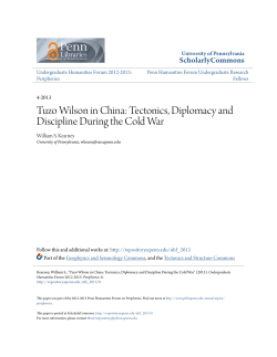 Tuzo Wilson in China: Tectonics, Diplomacy and Discipline During
