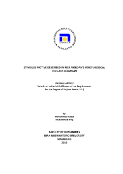 stimulus motive described in rick riordan`s percy jackson: the last