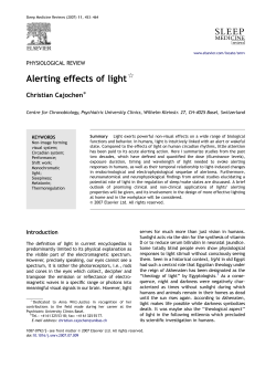 Alerting effects of light - Centre for Chronobiology